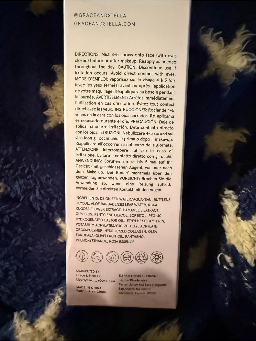 Grace & Stella Pink Rose Spray Hydrating Facial Mist